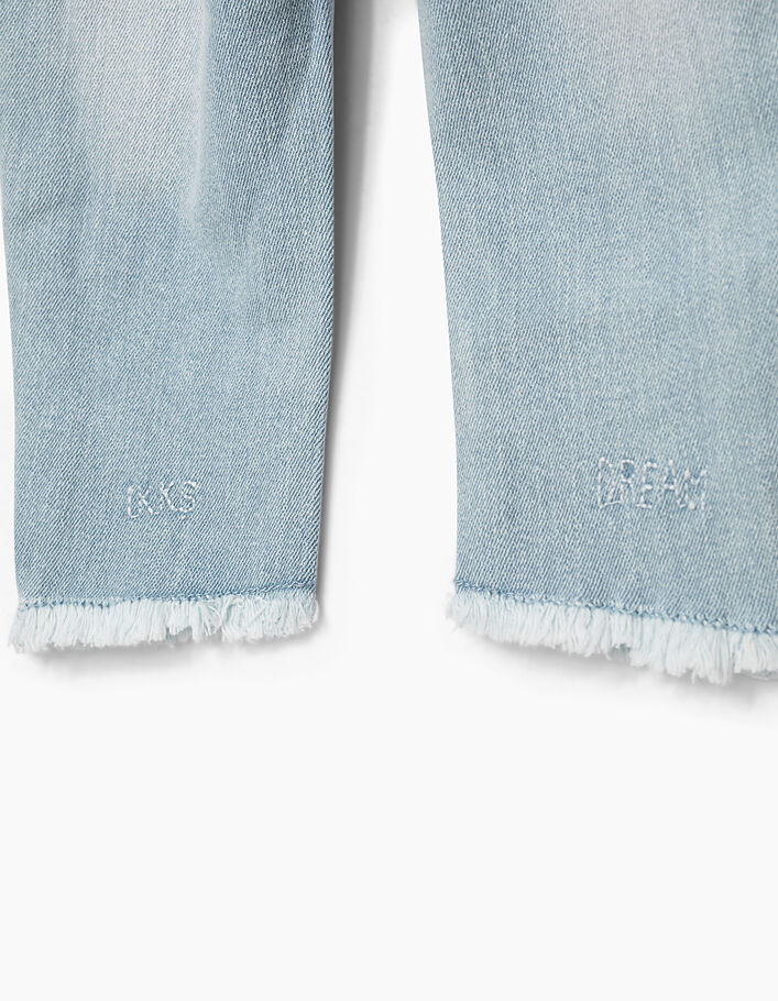 Baby girls' stone blue jeans with fringe detail - IKKS