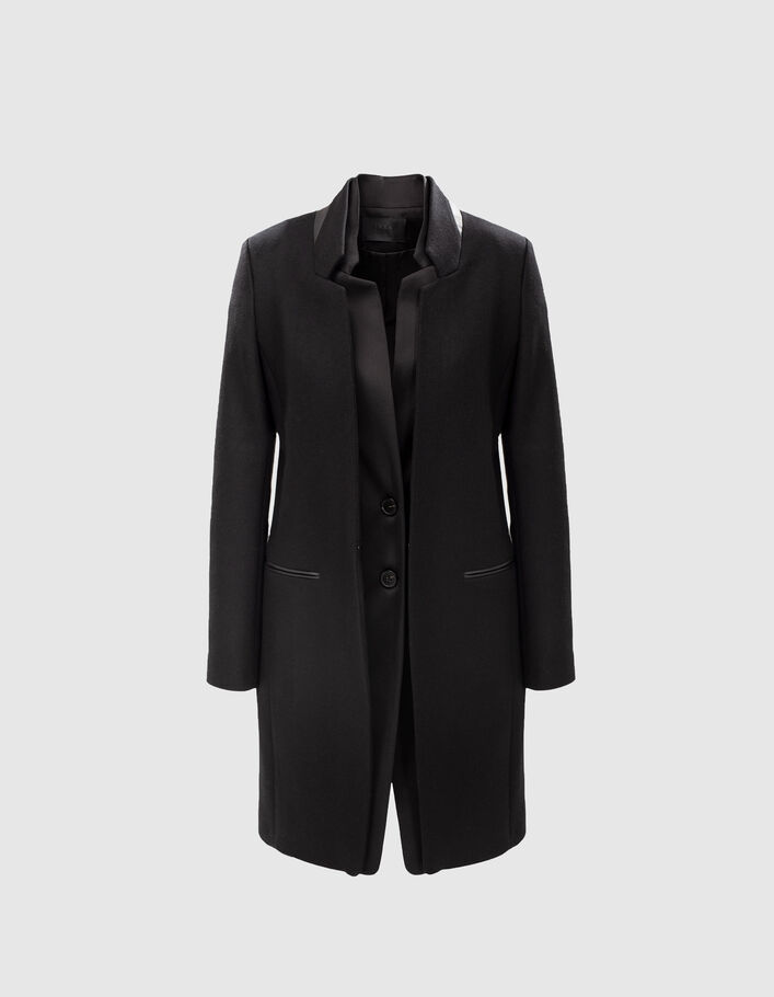 Manteau mi-long noir double col enduit femme-6