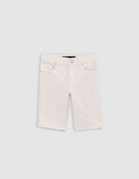Boy's REGULAR beige denim Bermuda shorts - IKKS