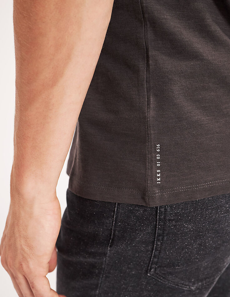 Tee-shirt L'Essentiel marron glacé à col V Homme-2