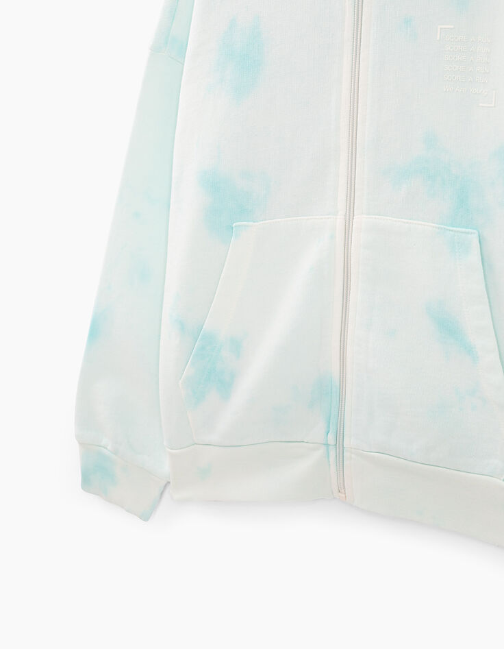 Laguneblauw vest tie and dye effect jongens-3