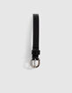 Pure Edition-Ceinture noire cuir bracelets métal Femme-4