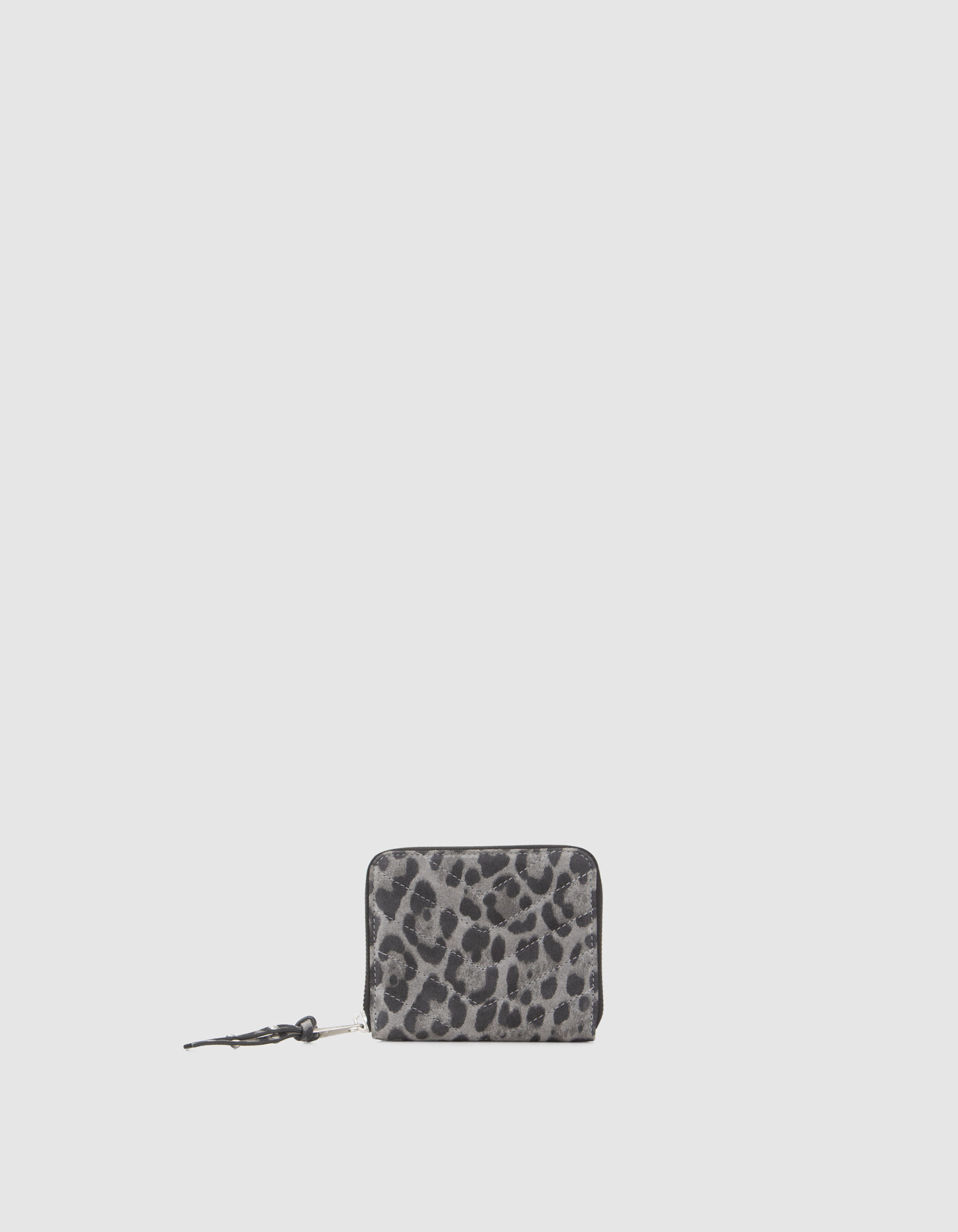 Women's grey leopard 1440 mini Compagnon wallet IKKS