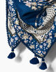 Chèche indigo Peace & Love avec fleurs fille-3