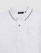 White polo shirt with K-lightning embroidery for boys-3