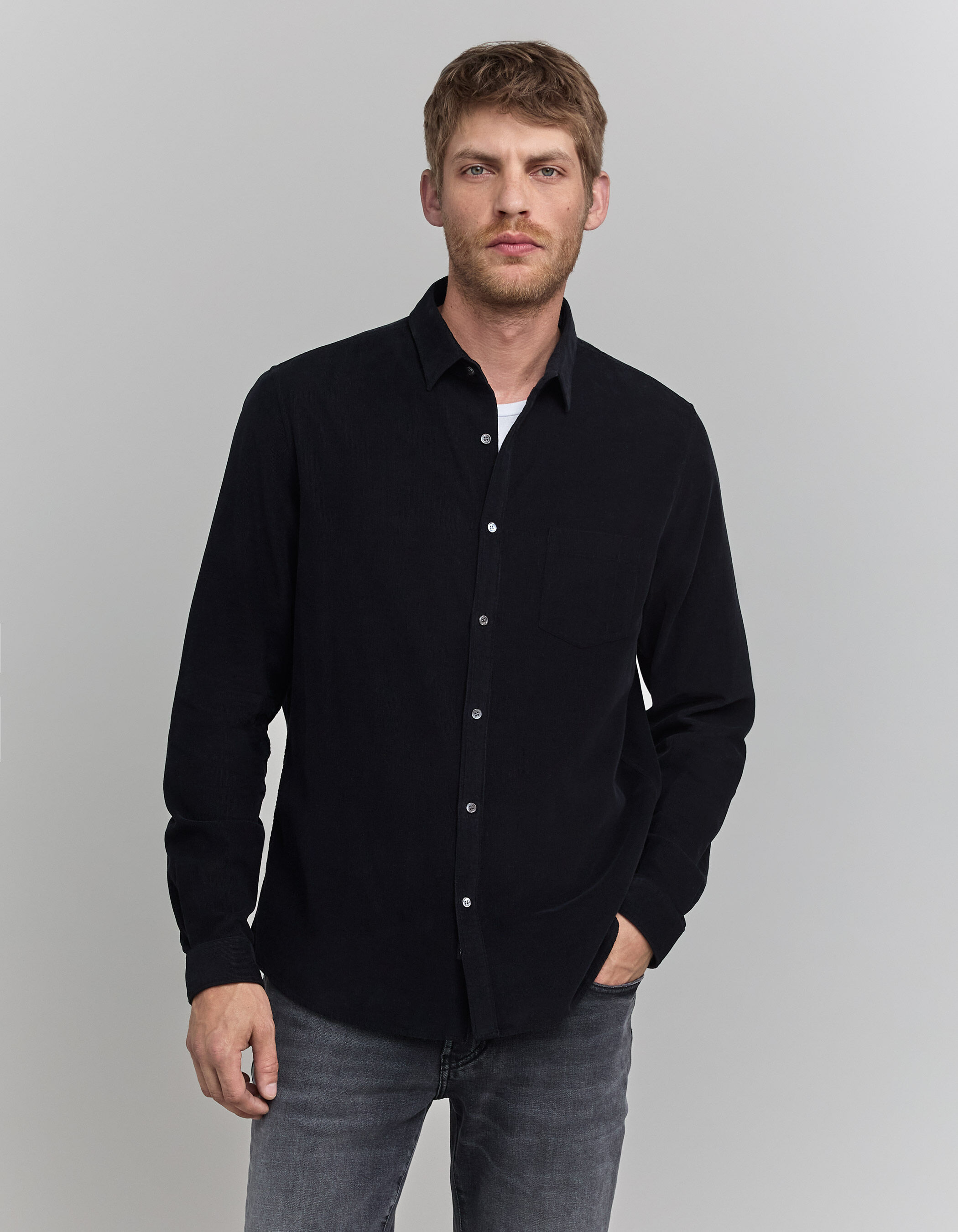 Camisa negra algodon hombre new arrivals