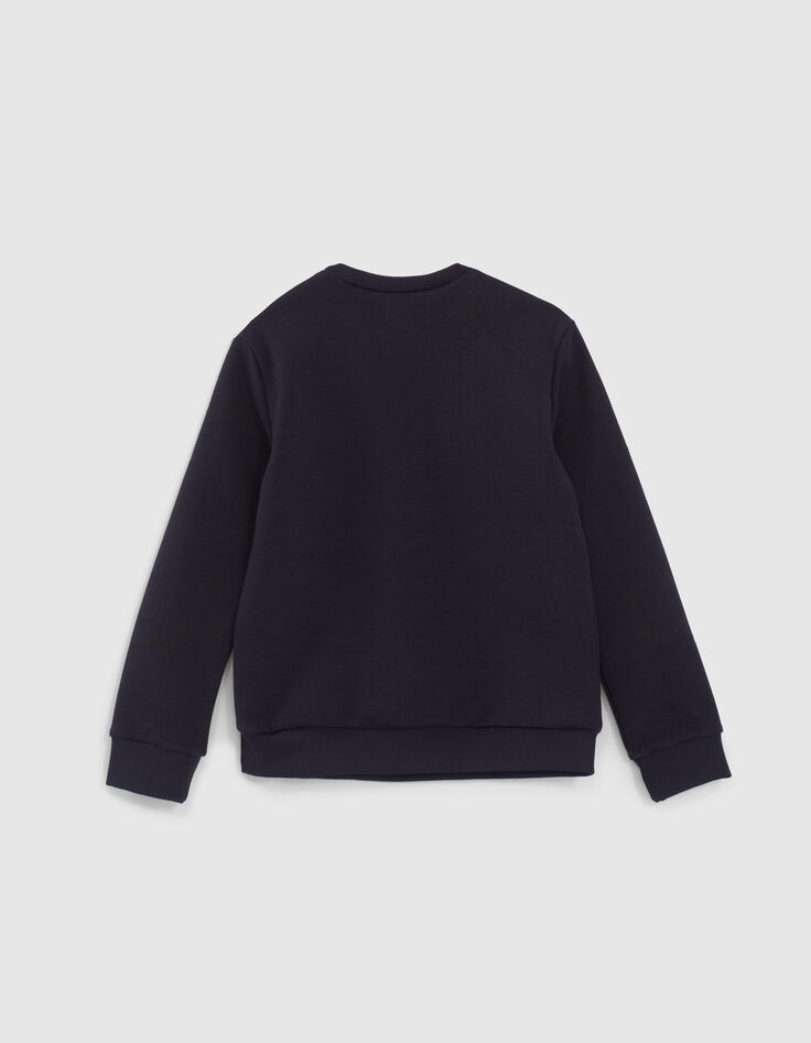 Navy sweatshirt with embossed slogan-2