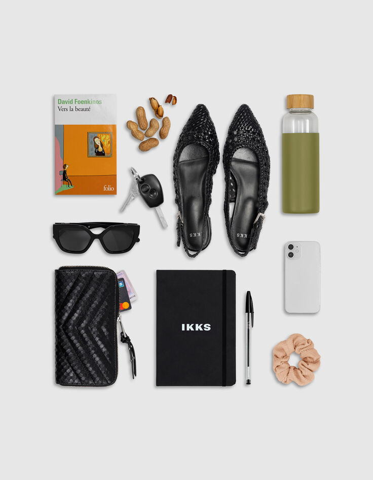 Schwarze Damenhobo-Tasche weiches Leder mit Fransen-8