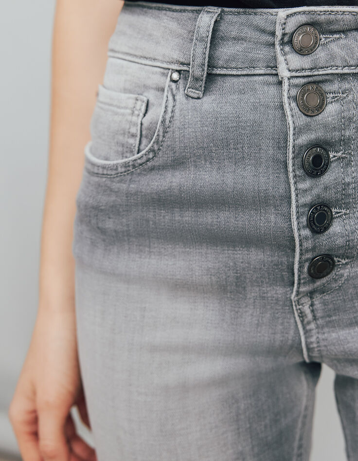 Grijze slim jeans high waist 7/8 sculpt up dames-4