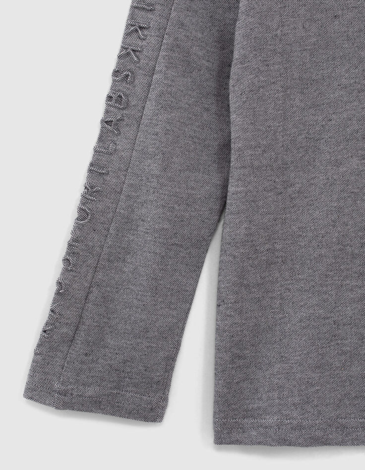 Boys’ grey sport T-shirt, embossed lettering on sleeves-5 Boys’ grey sport T-shirt, embossed lettering on sleeves-5