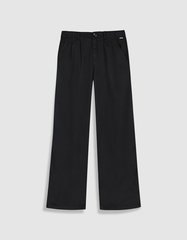 Zwarte broek met wijde pijpen voor meisjes-4