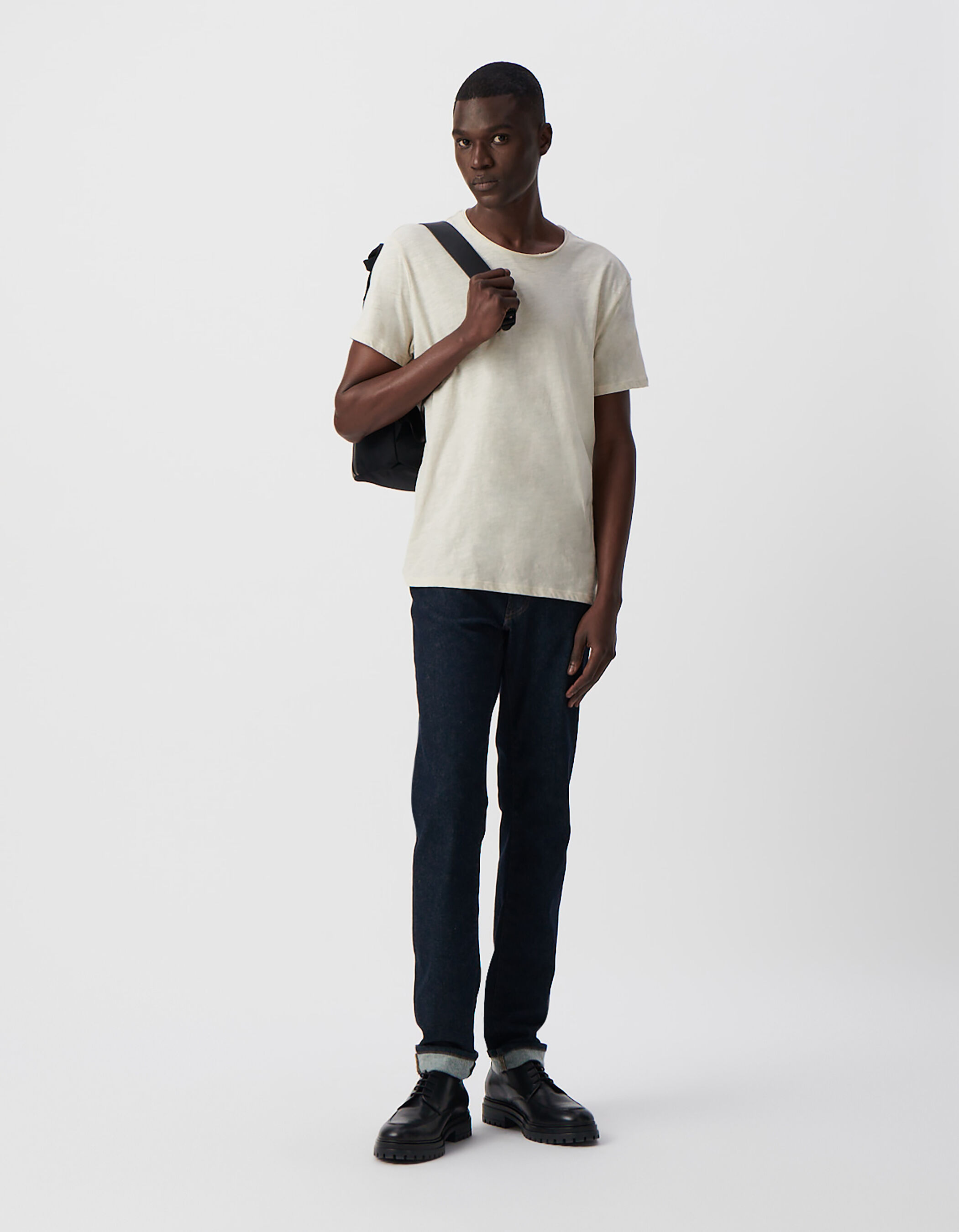Men s gesso organic cotton Essential round neck T shirt IKKS
