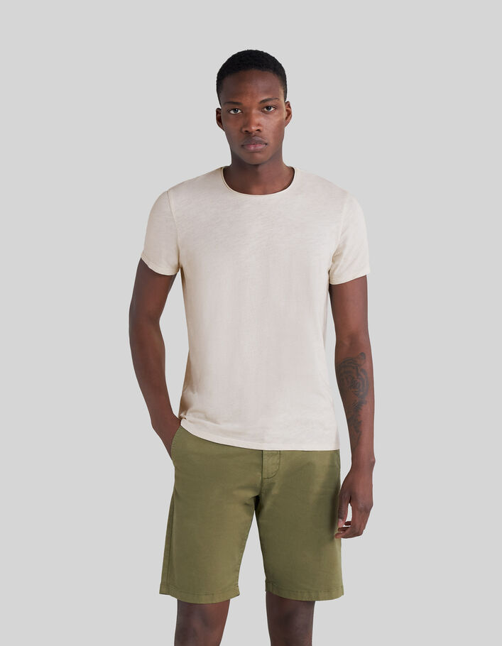 T-shirt L'Essentiel biokatoen in kleur stucco Heren - IKKS