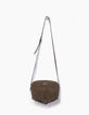 Sac The Messenger en cuir kaki effet reptile femme-4