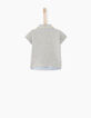 Polo gris medio efecto camisa bebé niño -3 Polo gris medio efecto camisa bebé niño -3