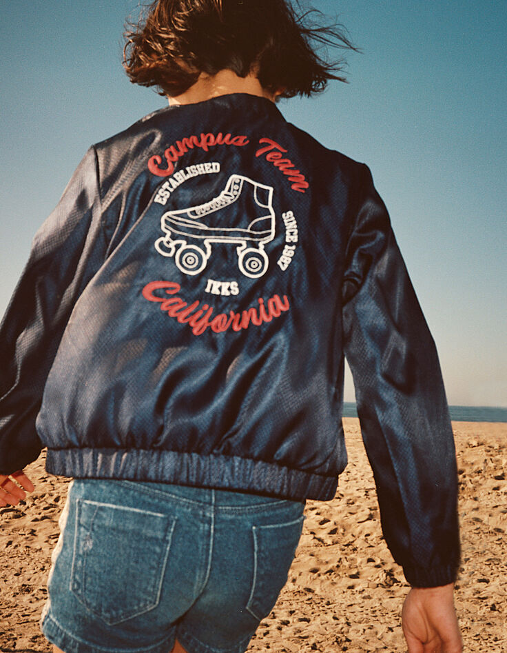 Bomber reversible navy y dorado niña-1