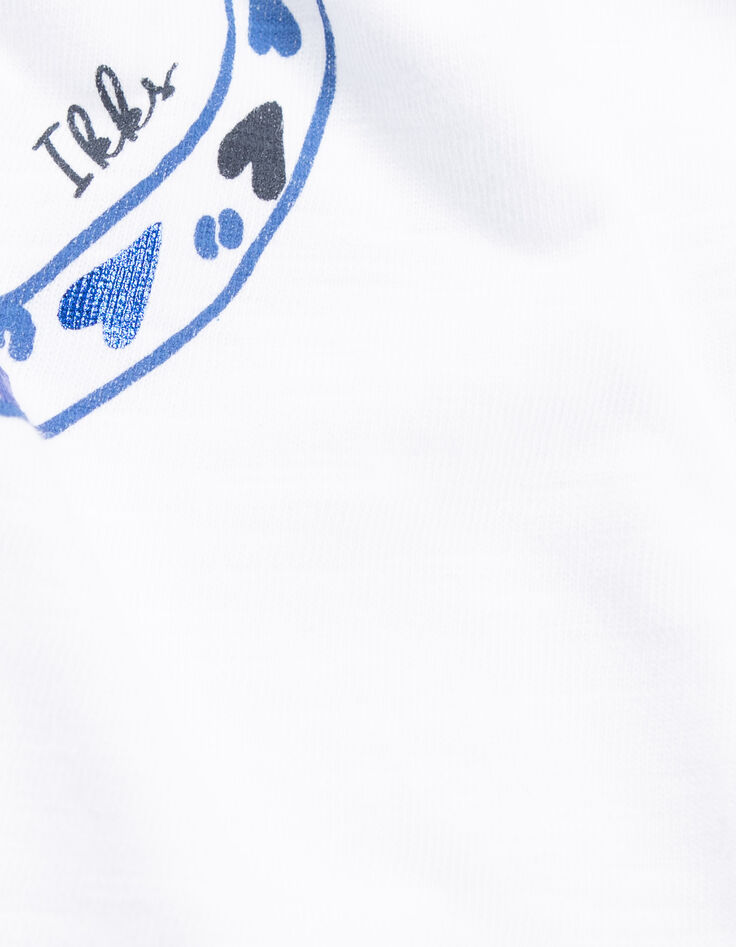 Weißes Mädchen-T-Shirt mit Leopard und Herz-7
