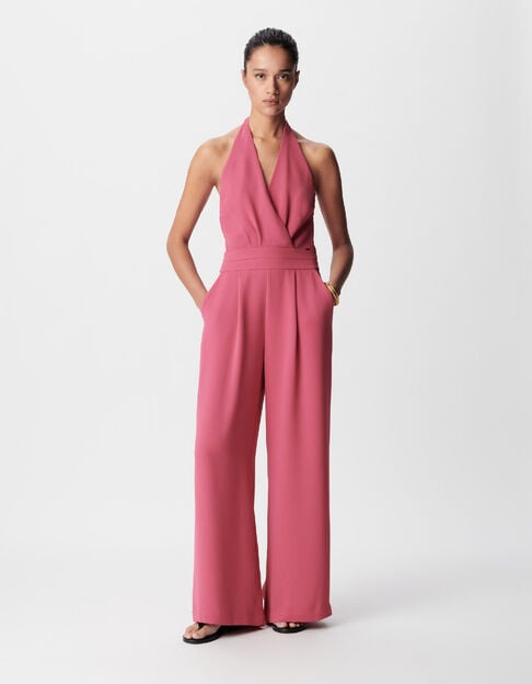 Women's pink halter pants jumpsuit - IKKS