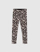 Omkeerbare legging zwart en grafische print meisjes-3