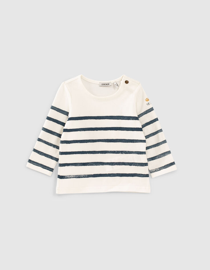 Girls’ raw dungarees & sailor stripe T-shirt outfit-3 Girls’ raw dungarees & sailor stripe T-shirt outfit-3