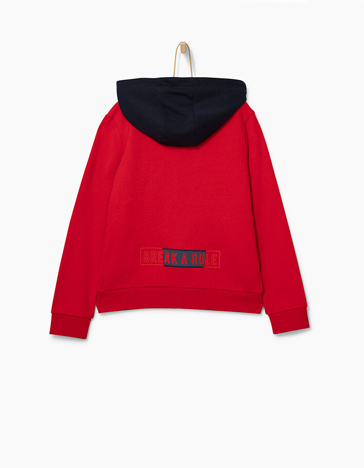 Cárdigan rojo medio con capucha medio niño  - IKKS