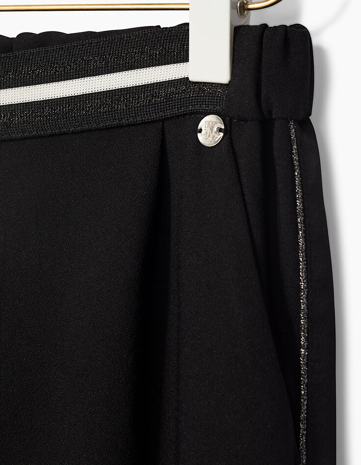 Pantalon noir à bandes pailletées fille-2