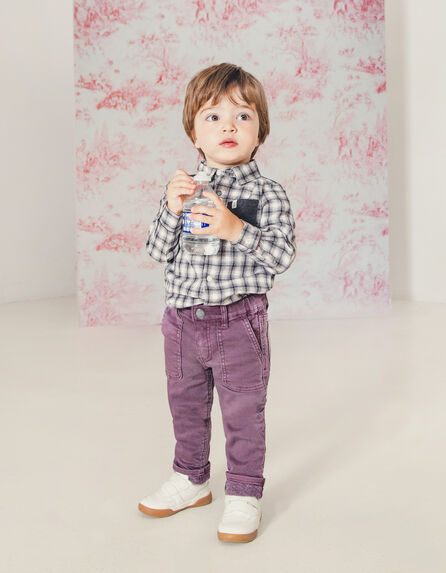 Baby boys’ dark purple knitlook jeans
