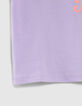 T-shirt lilas message et fruits fluo fille-4