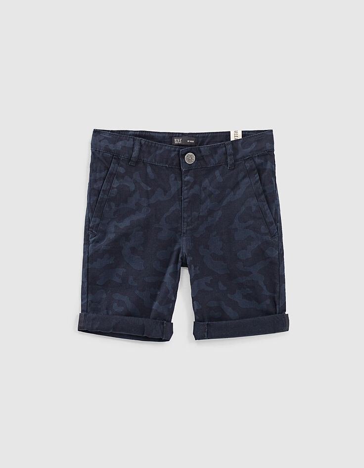 Bermuda navy motif camouflage garçon -1