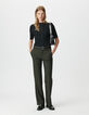 Women’s black knit striped figure-hugging sweater-1