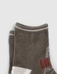 Baby boys' khaki/ecru ribbed socks-2