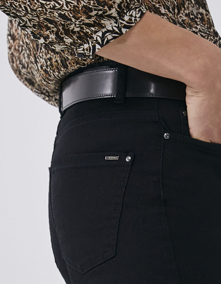 Women’s black recycled cotton high-waist straight jeans - IKKS