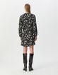 Robe noire imprimé fleurs sauvages ceinture amovible Femme-2 Robe noire imprimé fleurs sauvages ceinture amovible Femme-2