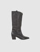 Zwarte laarzen cowboystijl Dames-1