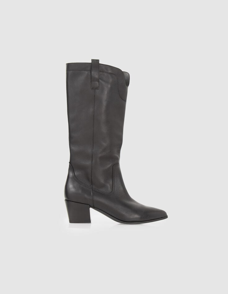Zwarte laarzen cowboystijl Dames-1