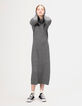 Vestido capucha gris punto acanalado niña-1