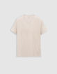 Men’s beige organic cotton Essential V-neck T-shirt-5