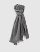 Men’s mouse grey fringed scarf-1