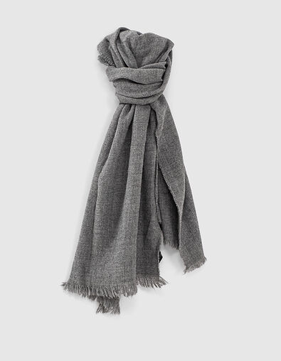 Men’s mouse grey fringed scarf - IKKS