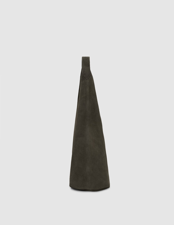 Khaki suede Hobo bag-4