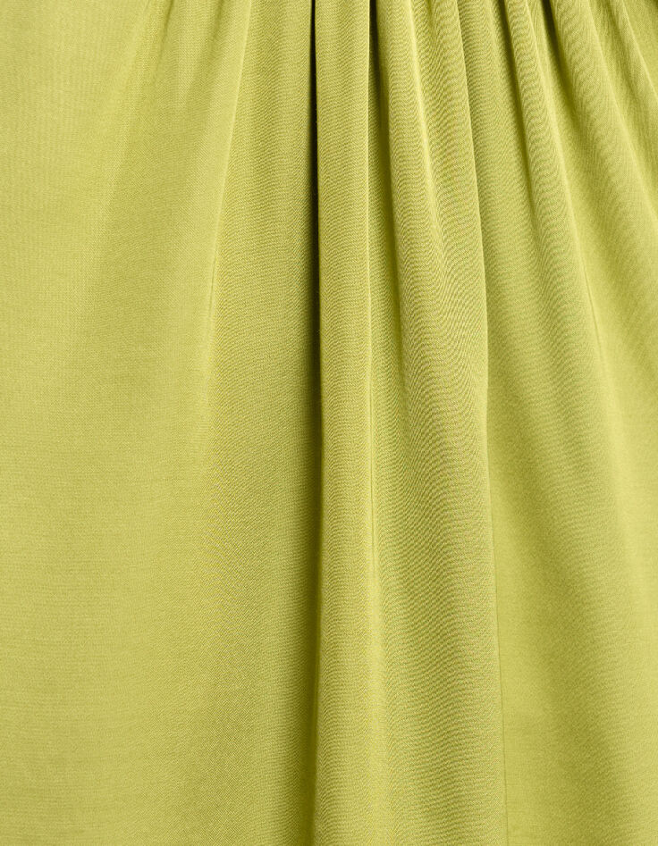 Groen satijnen mouwloze top Dames-10