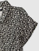 Zwart hemd Ecovero&reg; lelieprint meisjes-5