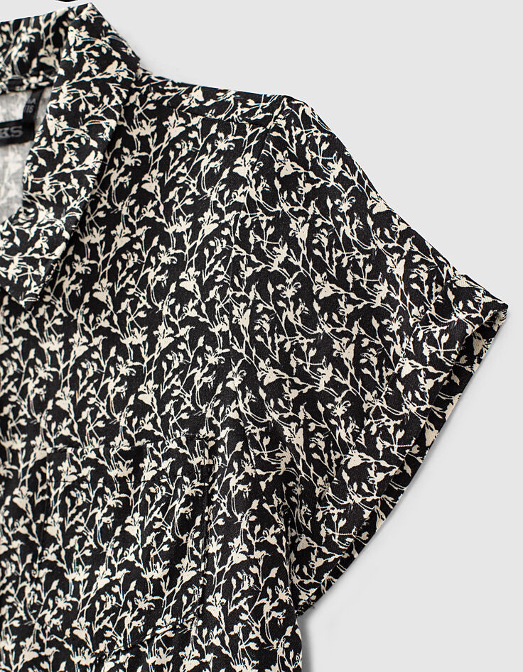 Zwart hemd Ecovero&reg; lelieprint meisjes-5
