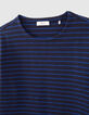 Men's navy t-shirt with blue stripes-2