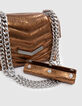 Sac THE 1. SEASONALS copper cuir matelassé Taille S Femme-4