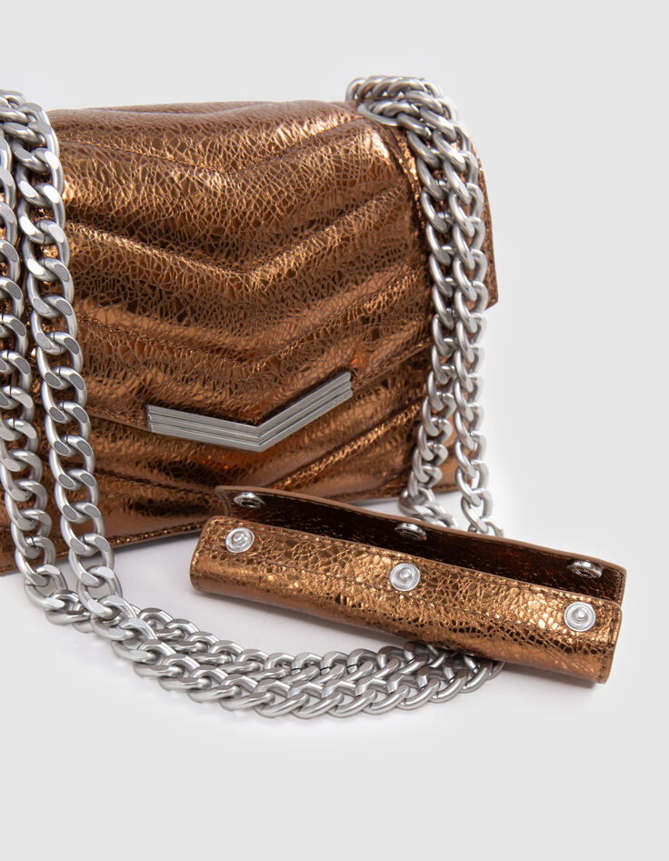 Sac THE 1. SEASONALS copper cuir matelassé Taille S Femme-4