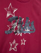 Girls’ burgundy IKKS reversible sequin T-shirt-5