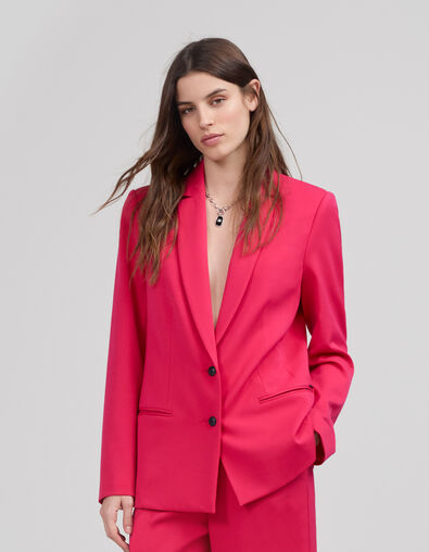 Women’s fuchsia loose suit jacket - IKKS