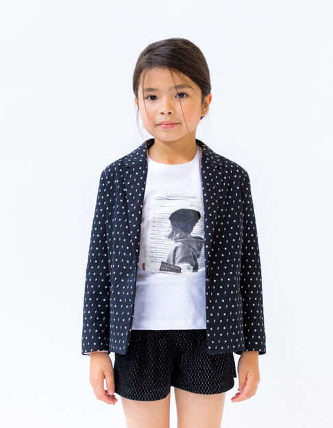 Girls’ black minimalist print jacket