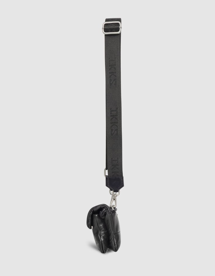 Clutch bandolera negro cuero acolchado mujer-4 Clutch bandolera negro cuero acolchado mujer-4